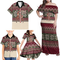 Funny Pole Dancer Reindeer Christmas Family Matching Off Shoulder Maxi Dress and Hawaiian Shirt Xmas Holiday Patterns - Wonder Print Shop