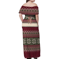Funny Pole Dancer Reindeer Christmas Family Matching Off Shoulder Maxi Dress and Hawaiian Shirt Xmas Holiday Patterns - Wonder Print Shop