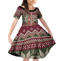 Funny Pole Dancer Reindeer Christmas Family Matching Off Shoulder Short Dress and Hawaiian Shirt Xmas Holiday Patterns - Wonder Print Shop