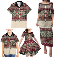 Funny Pole Dancer Reindeer Christmas Family Matching Puletasi and Hawaiian Shirt Xmas Holiday Patterns - Wonder Print Shop
