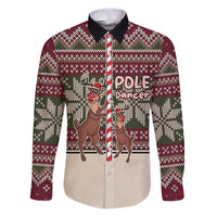 Funny Pole Dancer Reindeer Christmas Family Matching Puletasi and Hawaiian Shirt Xmas Holiday Patterns - Wonder Print Shop