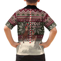 Funny Pole Dancer Reindeer Christmas Family Matching Short Sleeve Bodycon Dress and Hawaiian Shirt Xmas Holiday Patterns - Wonder Print Shop