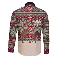 Funny Pole Dancer Reindeer Christmas Family Matching Short Sleeve Bodycon Dress and Hawaiian Shirt Xmas Holiday Patterns - Wonder Print Shop