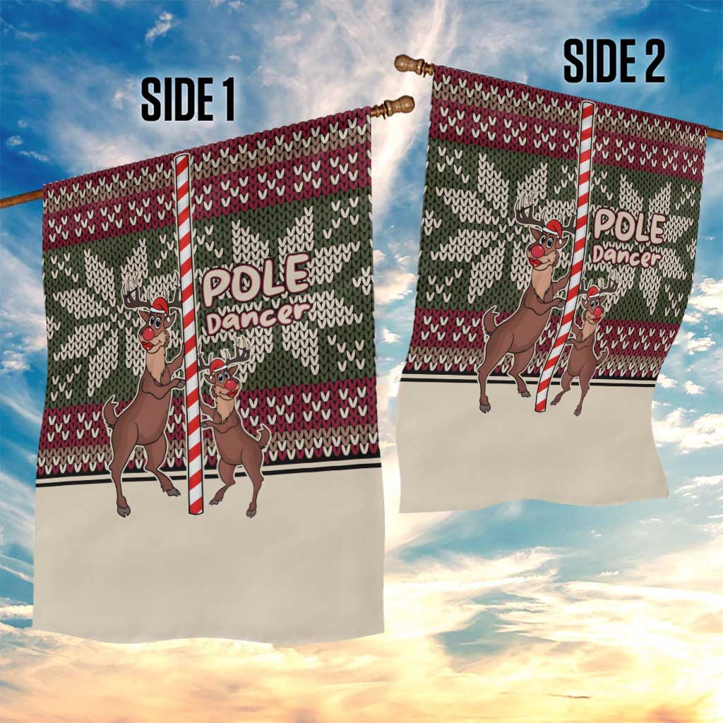 Funny Pole Dancer Reindeer Christmas Garden Flag Xmas Holiday Patterns - Wonder Print Shop