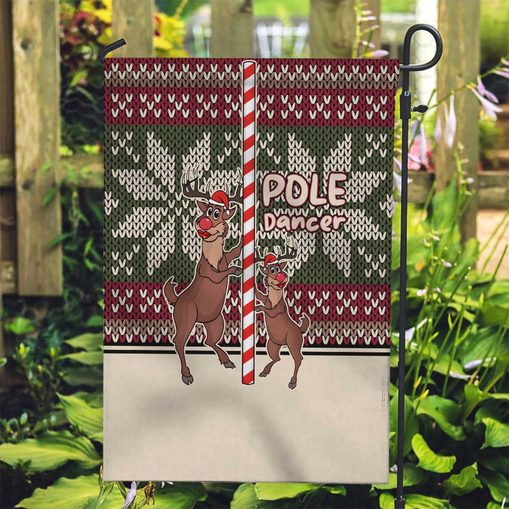 Funny Pole Dancer Reindeer Christmas Garden Flag Xmas Holiday Patterns - Wonder Print Shop