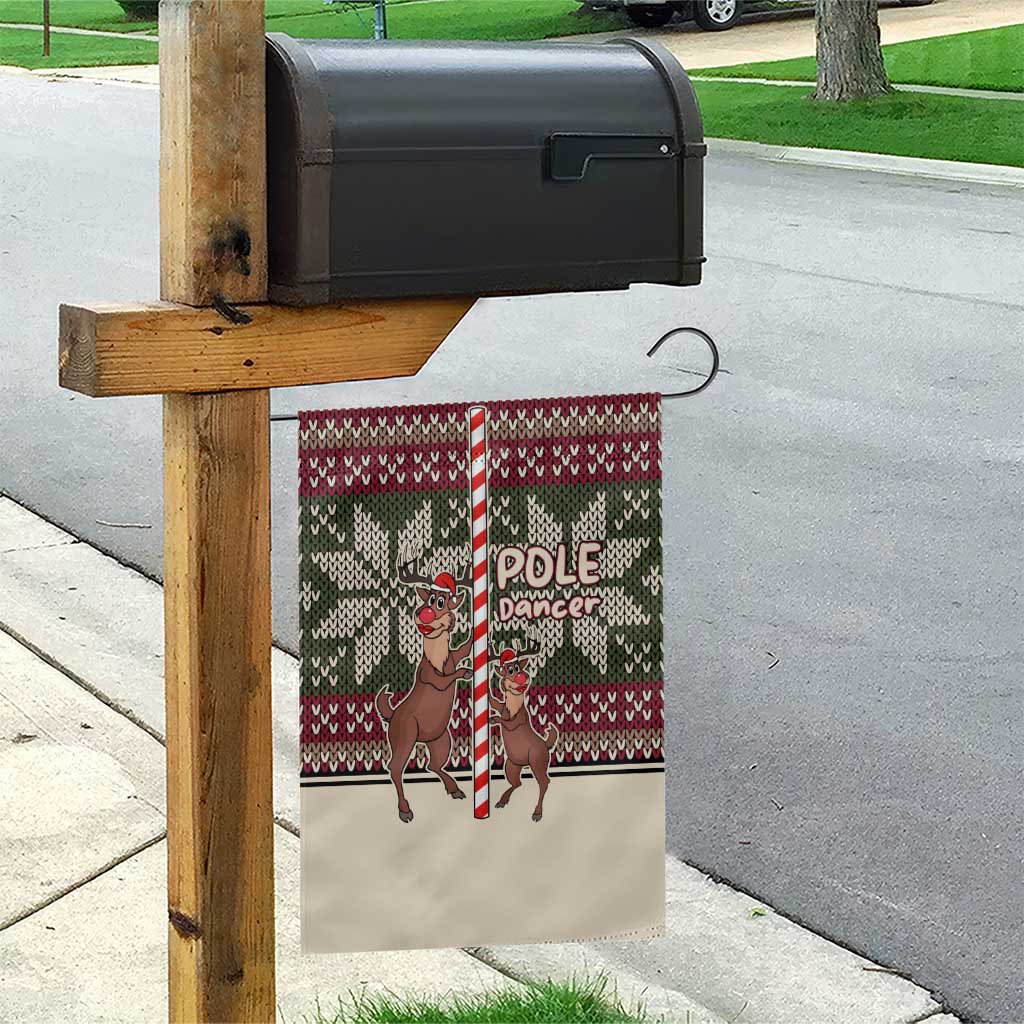 Funny Pole Dancer Reindeer Christmas Garden Flag Xmas Holiday Patterns - Wonder Print Shop