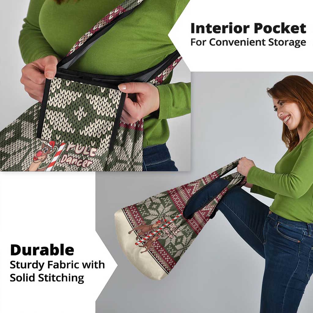Funny Pole Dancer Reindeer Christmas Grocery Bag Xmas Holiday Patterns - Wonder Print Shop