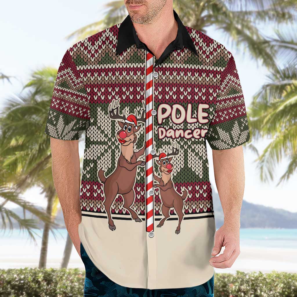 Funny Pole Dancer Reindeer Christmas Hawaiian Shirt Xmas Holiday Patterns - Wonder Print Shop