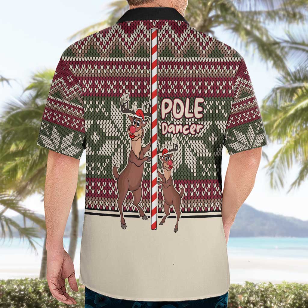 Funny Pole Dancer Reindeer Christmas Hawaiian Shirt Xmas Holiday Patterns - Wonder Print Shop