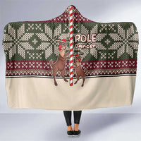 Funny Pole Dancer Reindeer Christmas Hooded Blanket Xmas Holiday Patterns - Wonder Print Shop