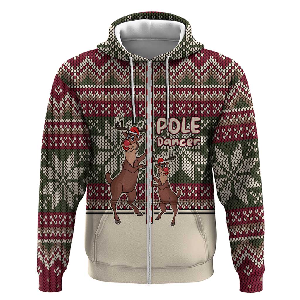 Funny Pole Dancer Reindeer Christmas Hoodie Xmas Holiday Patterns - Wonder Print Shop