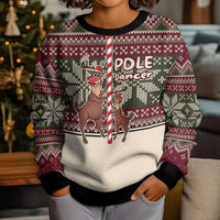 Funny Pole Dancer Reindeer Christmas Kid Ugly Christmas Sweater Xmas Holiday Patterns - Wonder Print Shop