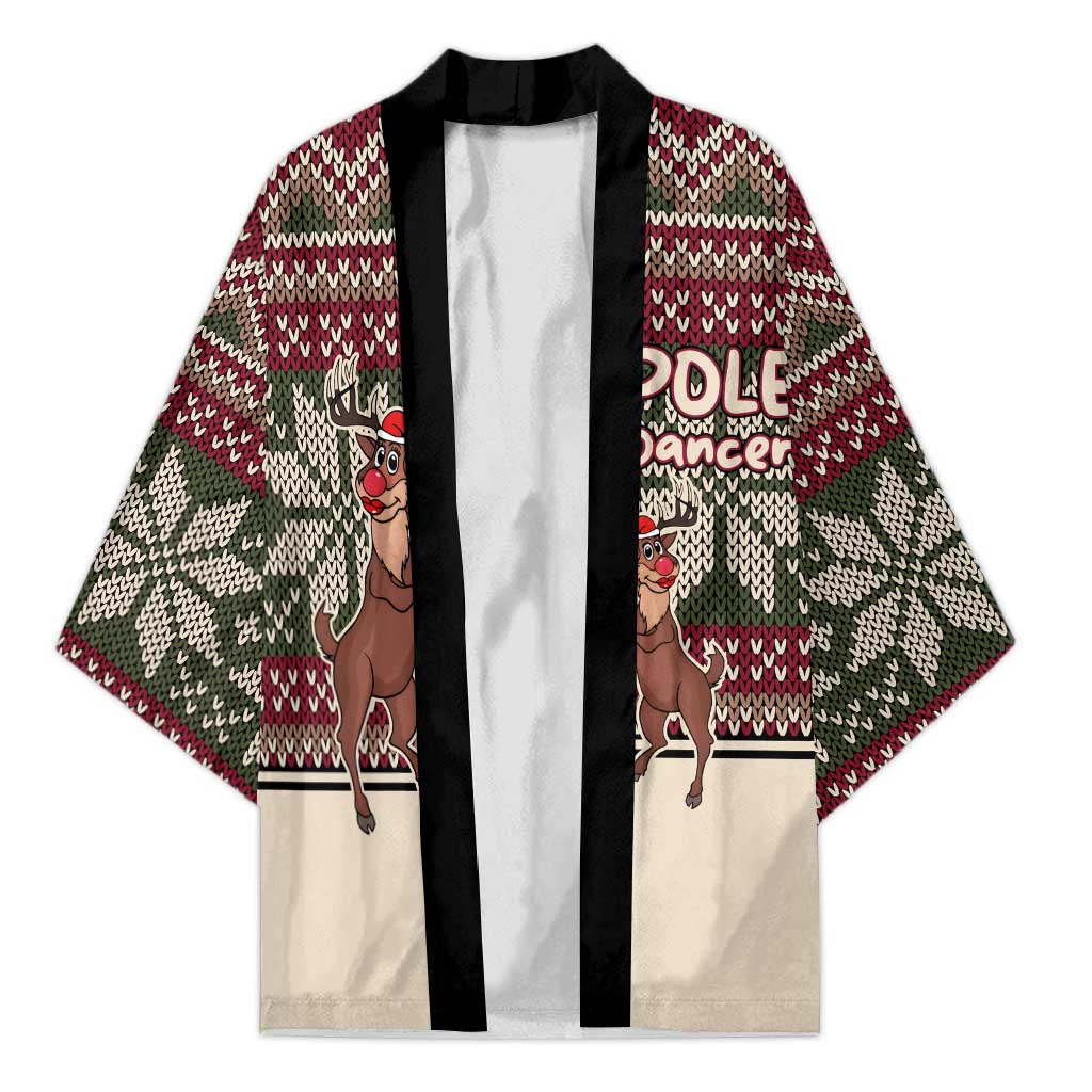 Funny Pole Dancer Reindeer Christmas Kimono Xmas Holiday Patterns - Wonder Print Shop