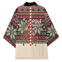 Funny Pole Dancer Reindeer Christmas Kimono Xmas Holiday Patterns - Wonder Print Shop