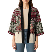 Funny Pole Dancer Reindeer Christmas Kimono Xmas Holiday Patterns - Wonder Print Shop