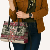 Funny Pole Dancer Reindeer Christmas Leather Bag Xmas Holiday Patterns - Wonder Print Shop