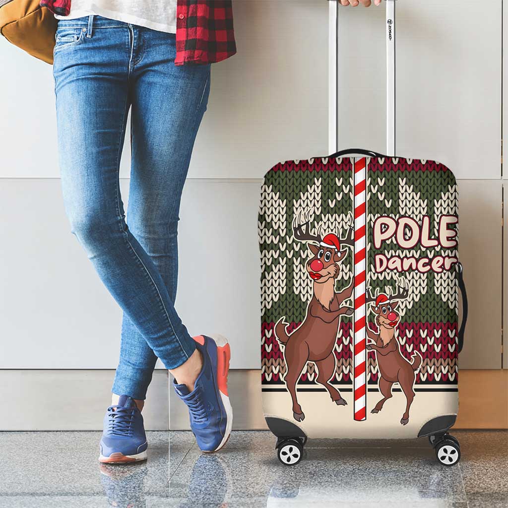 Funny Pole Dancer Reindeer Christmas Luggage Cover Xmas Holiday Patterns - Wonder Print Shop