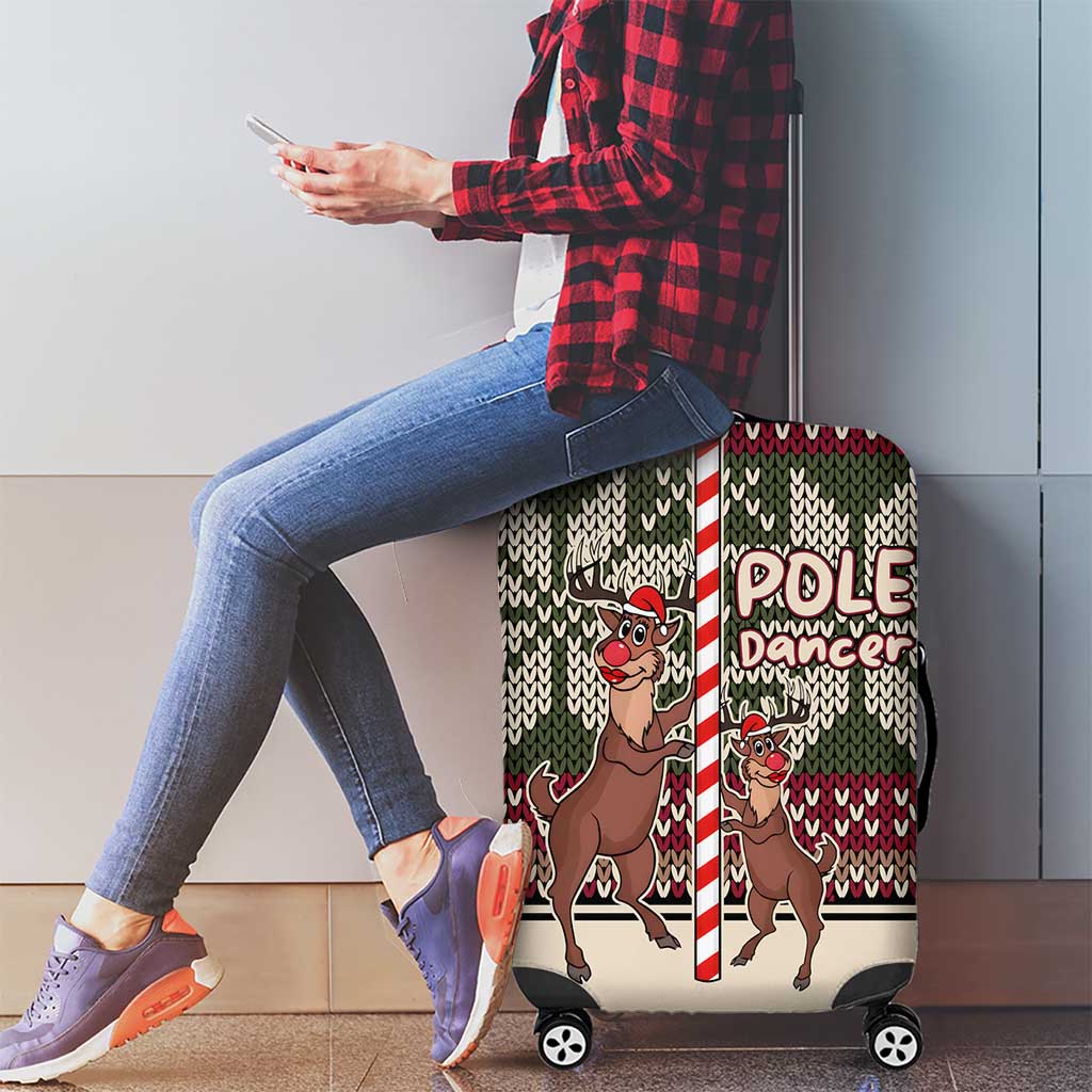 Funny Pole Dancer Reindeer Christmas Luggage Cover Xmas Holiday Patterns - Wonder Print Shop
