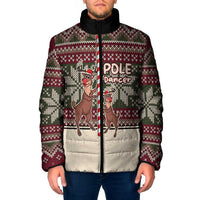 Funny Pole Dancer Reindeer Christmas Padded Jacket Xmas Holiday Patterns - Wonder Print Shop