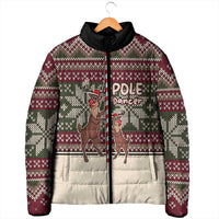Funny Pole Dancer Reindeer Christmas Padded Jacket Xmas Holiday Patterns - Wonder Print Shop