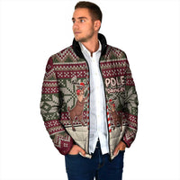Funny Pole Dancer Reindeer Christmas Padded Jacket Xmas Holiday Patterns - Wonder Print Shop