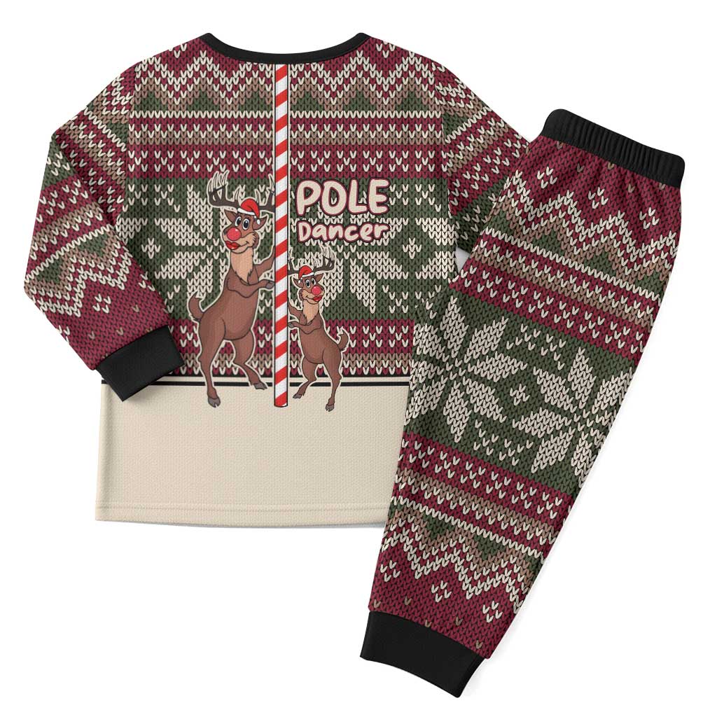 Funny Pole Dancer Reindeer Christmas Pajama Set Xmas Holiday Patterns - Wonder Print Shop