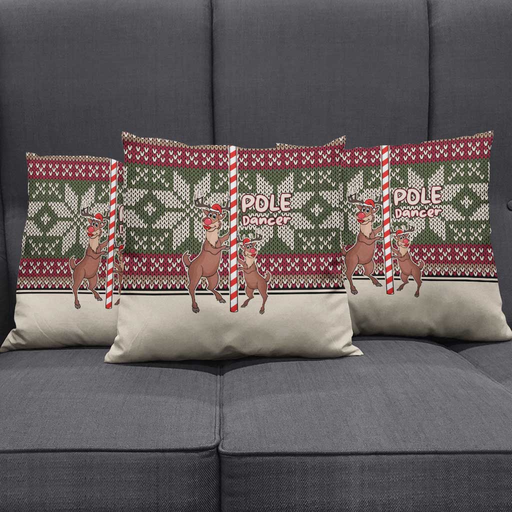 Funny Pole Dancer Reindeer Christmas Pillow Cover Xmas Holiday Patterns - Wonder Print Shop