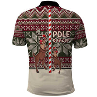 Funny Pole Dancer Reindeer Christmas Polo Shirt Xmas Holiday Patterns - Wonder Print Shop