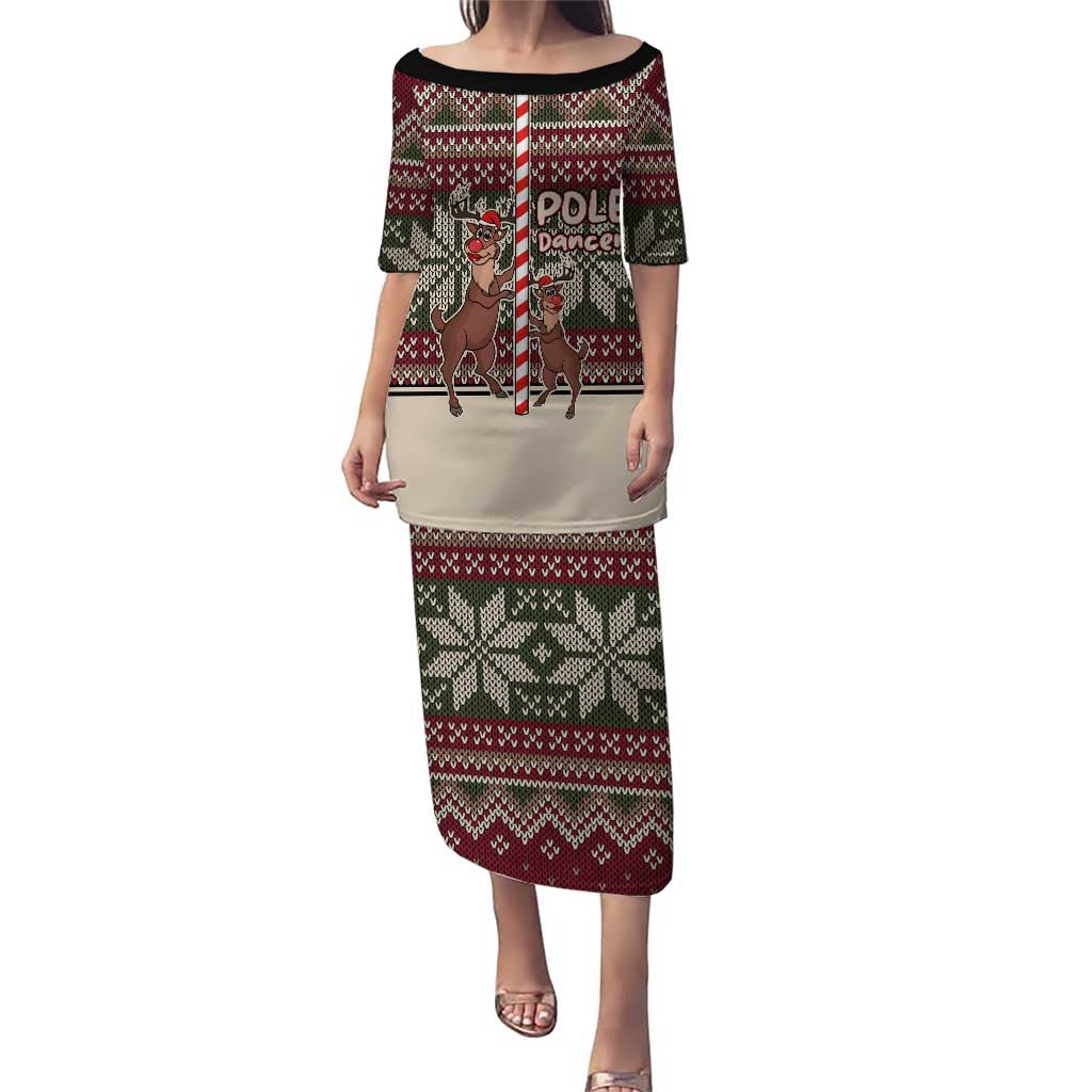 Funny Pole Dancer Reindeer Christmas Puletasi Xmas Holiday Patterns - Wonder Print Shop