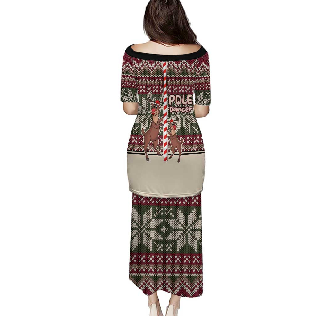 Funny Pole Dancer Reindeer Christmas Puletasi Xmas Holiday Patterns - Wonder Print Shop