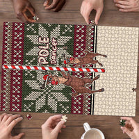 Funny Pole Dancer Reindeer Christmas Puzzle Xmas Holiday Patterns - Wonder Print Shop