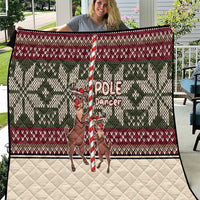 Funny Pole Dancer Reindeer Christmas Quilt Xmas Holiday Patterns - Wonder Print Shop