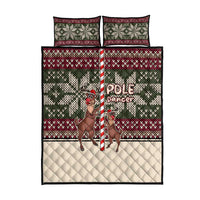 Funny Pole Dancer Reindeer Christmas Quilt Bed Set Xmas Holiday Patterns - Wonder Print Shop