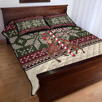 Funny Pole Dancer Reindeer Christmas Quilt Bed Set Xmas Holiday Patterns - Wonder Print Shop