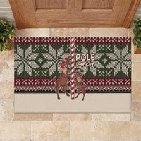 Funny Pole Dancer Reindeer Christmas Rubber Doormat Xmas Holiday Patterns - Wonder Print Shop