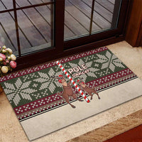 Funny Pole Dancer Reindeer Christmas Rubber Doormat Xmas Holiday Patterns - Wonder Print Shop