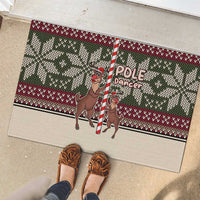 Funny Pole Dancer Reindeer Christmas Rubber Doormat Xmas Holiday Patterns - Wonder Print Shop