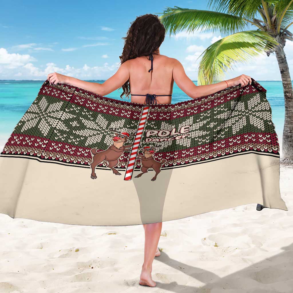 Funny Pole Dancer Reindeer Christmas Sarong Xmas Holiday Patterns - Wonder Print Shop