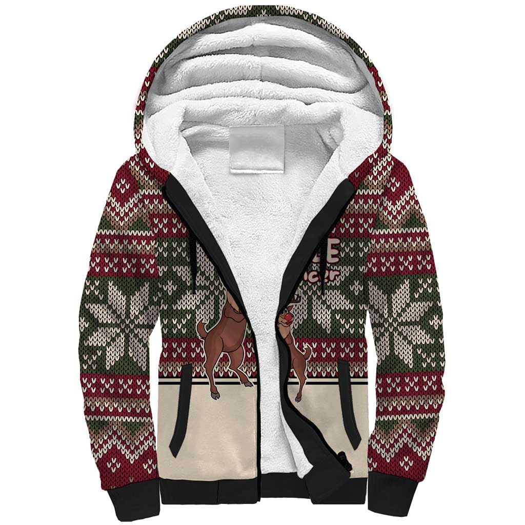 Funny Pole Dancer Reindeer Christmas Sherpa Hoodie Xmas Holiday Patterns - Wonder Print Shop