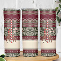 Funny Pole Dancer Reindeer Christmas Skinny Tumbler Xmas Holiday Patterns - Wonder Print Shop