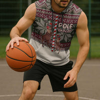 Funny Pole Dancer Reindeer Christmas Sleeveless Hoodie Xmas Holiday Patterns - Wonder Print Shop