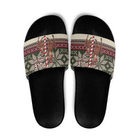 Funny Pole Dancer Reindeer Christmas Slide Sandals Xmas Holiday Patterns - Wonder Print Shop
