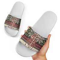 Funny Pole Dancer Reindeer Christmas Slide Sandals Xmas Holiday Patterns - Wonder Print Shop