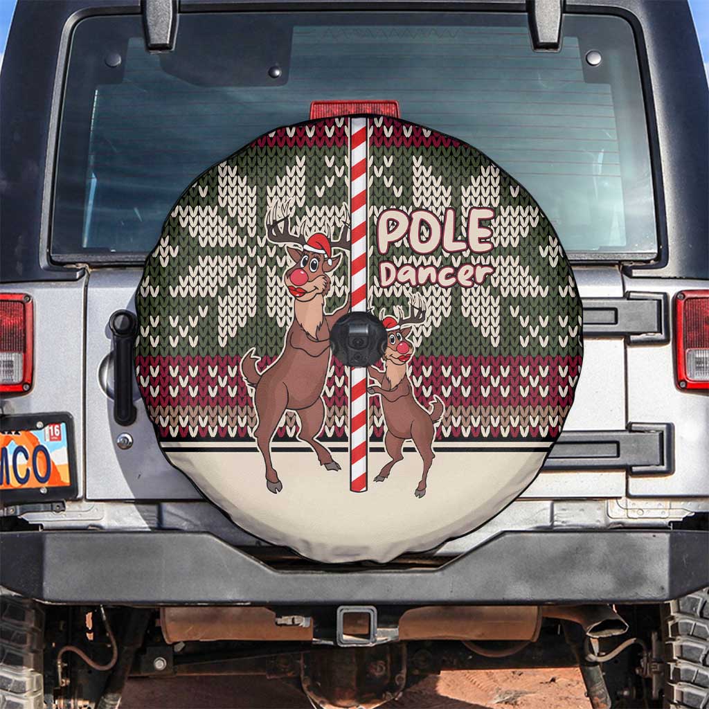 Funny Pole Dancer Reindeer Christmas Spare Tire Cover Xmas Holiday Patterns - Wonder Print Shop