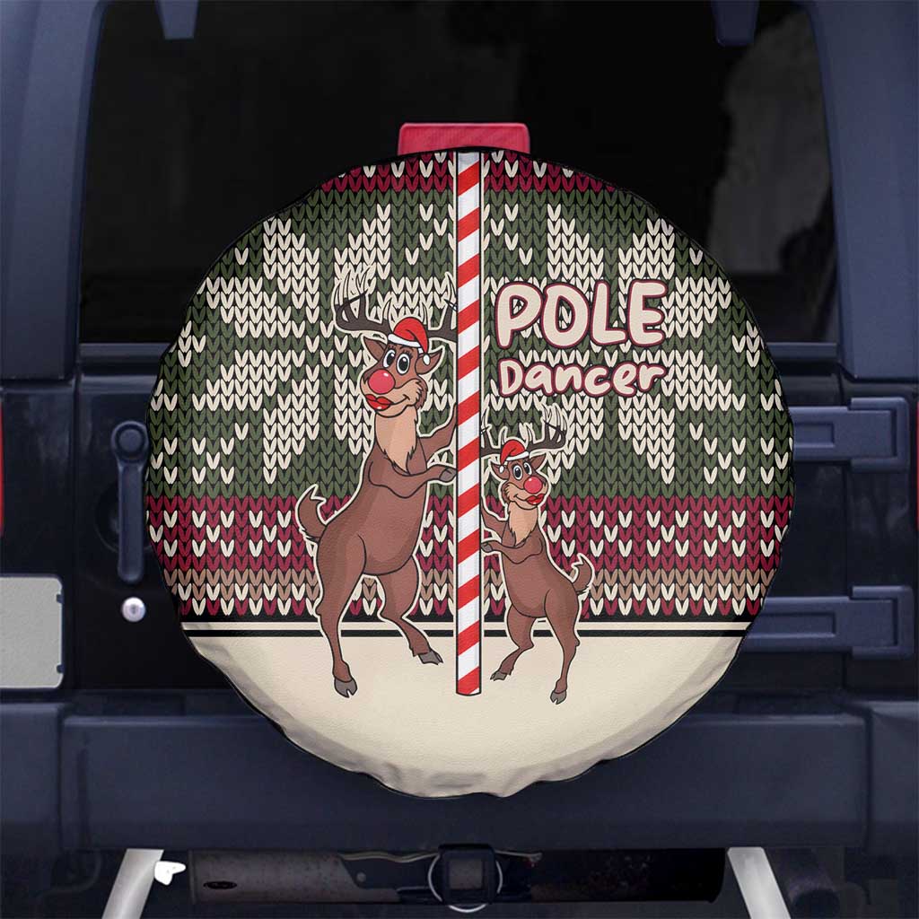 Funny Pole Dancer Reindeer Christmas Spare Tire Cover Xmas Holiday Patterns - Wonder Print Shop