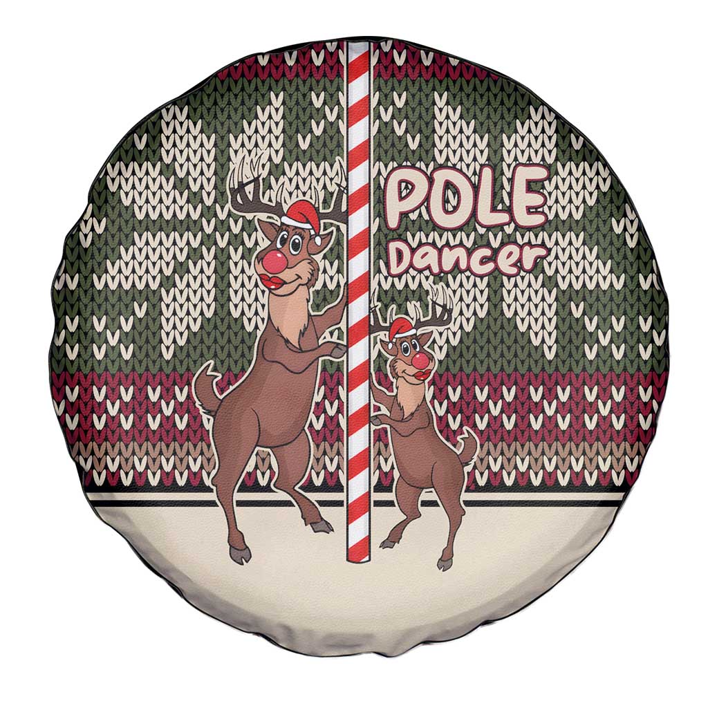 Funny Pole Dancer Reindeer Christmas Spare Tire Cover Xmas Holiday Patterns - Wonder Print Shop