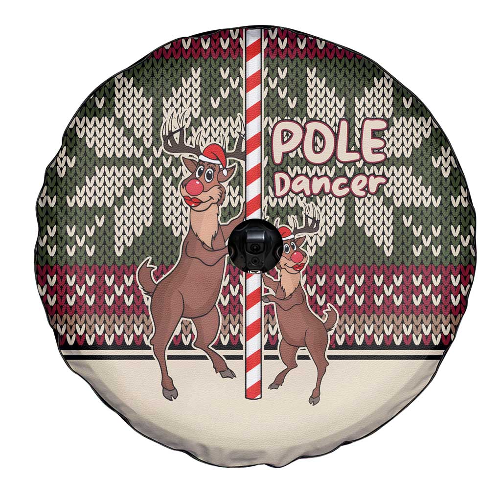 Funny Pole Dancer Reindeer Christmas Spare Tire Cover Xmas Holiday Patterns - Wonder Print Shop