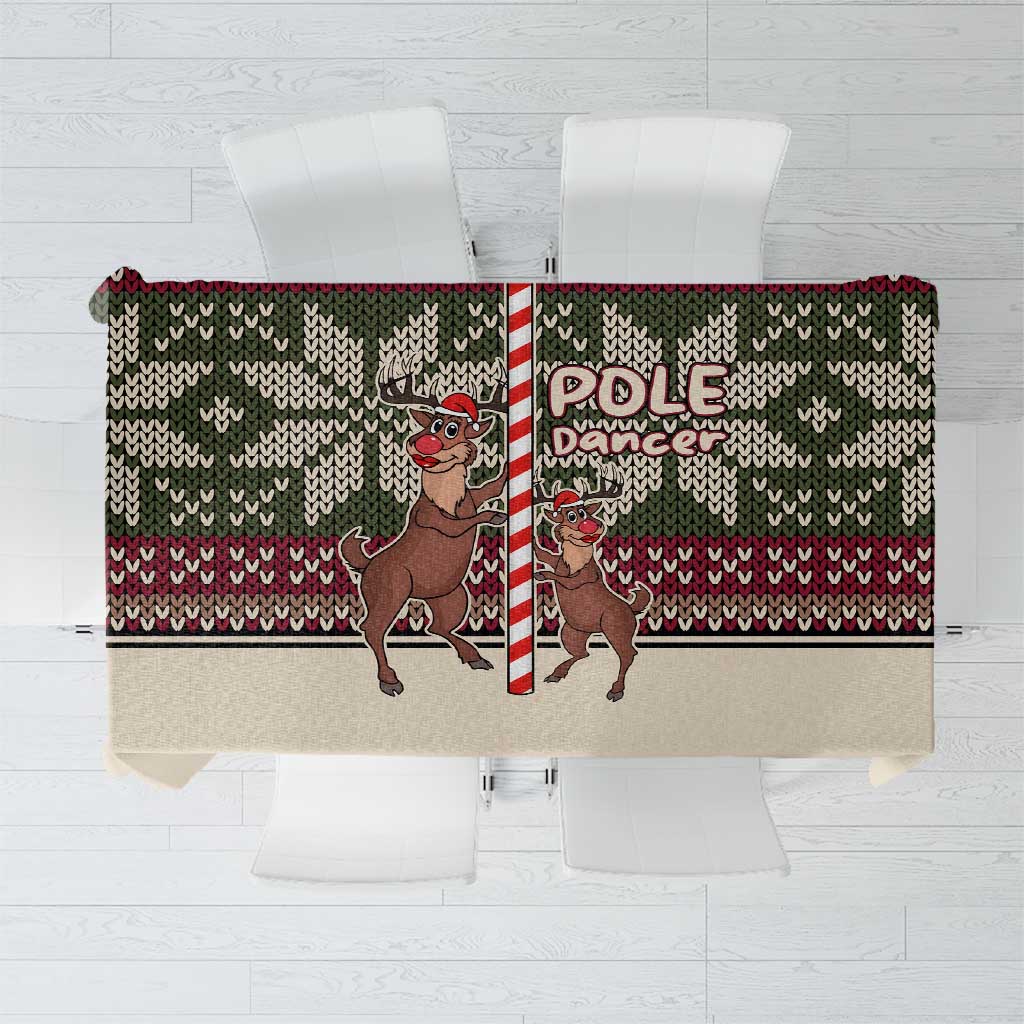 Funny Pole Dancer Reindeer Christmas Tablecloth Xmas Holiday Patterns - Wonder Print Shop