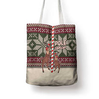 Funny Pole Dancer Reindeer Christmas Tote Bag Xmas Holiday Patterns - Wonder Print Shop