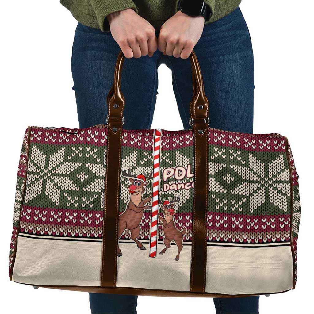 Funny Pole Dancer Reindeer Christmas Travel Bag Xmas Holiday Patterns - Wonder Print Shop